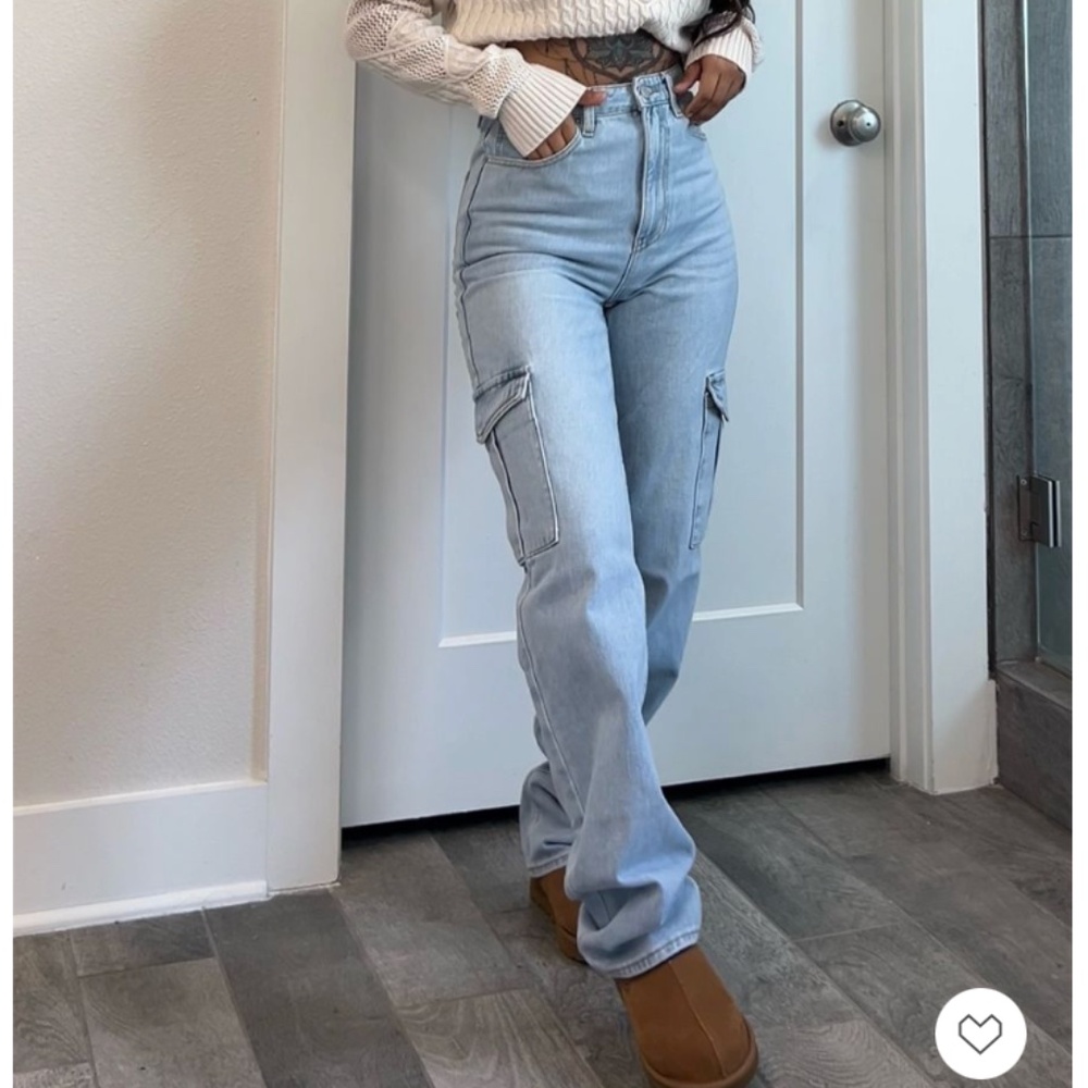 PacSun Light Indigo '90s Boyfriend Cargo Jeans